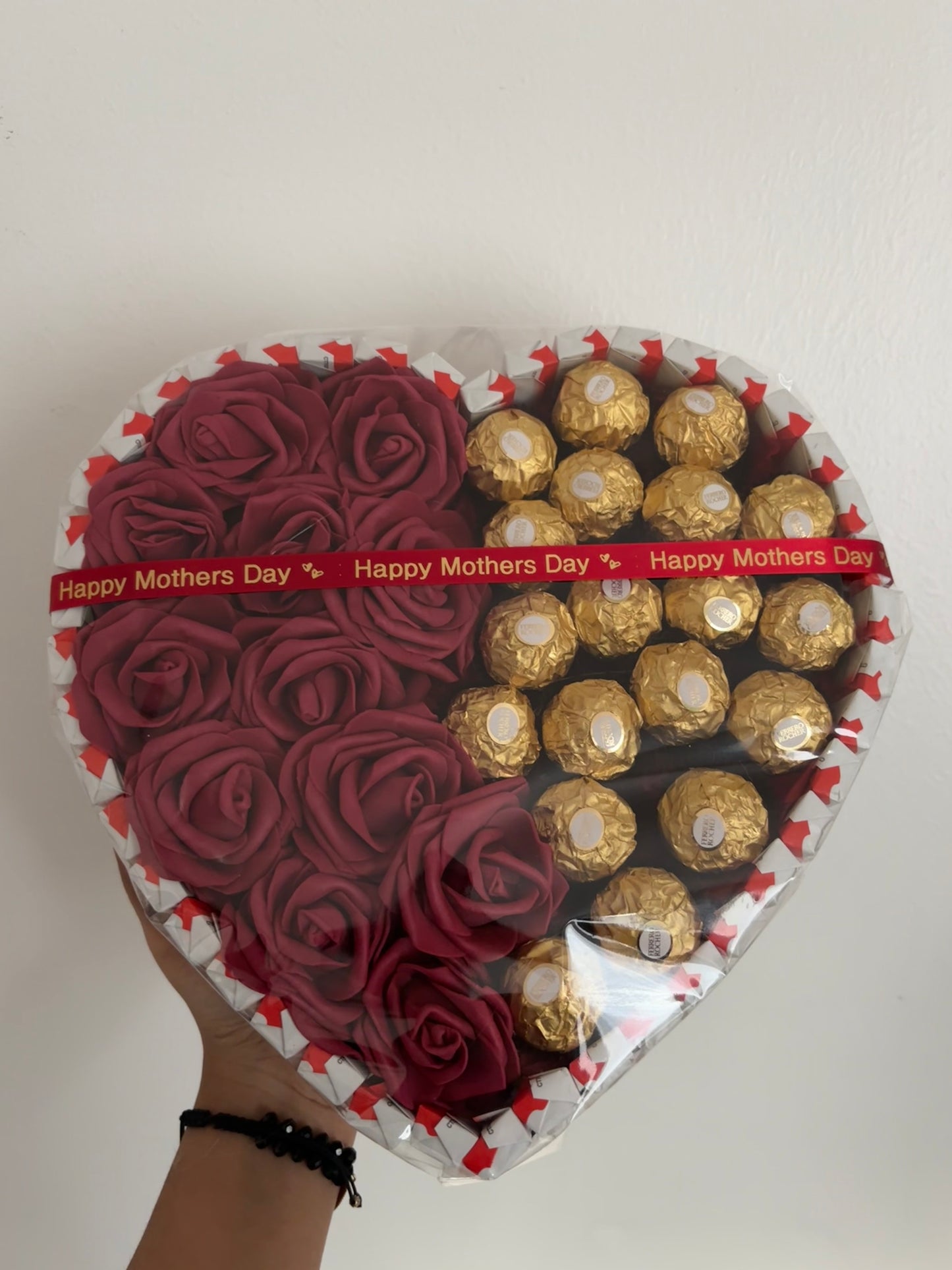 Kinder Heart with Roses & Ferrero Rocher