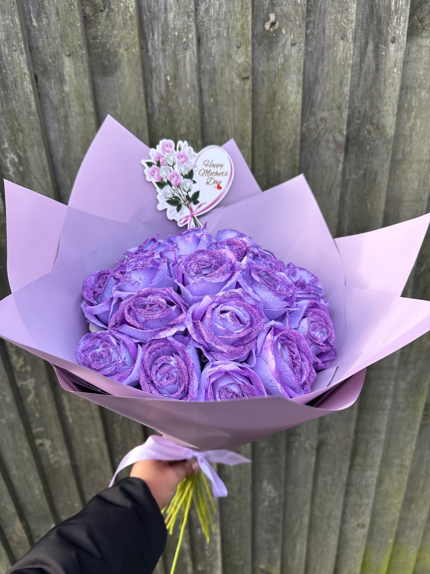 Forever Large Purple Glitter Rose Bouquet