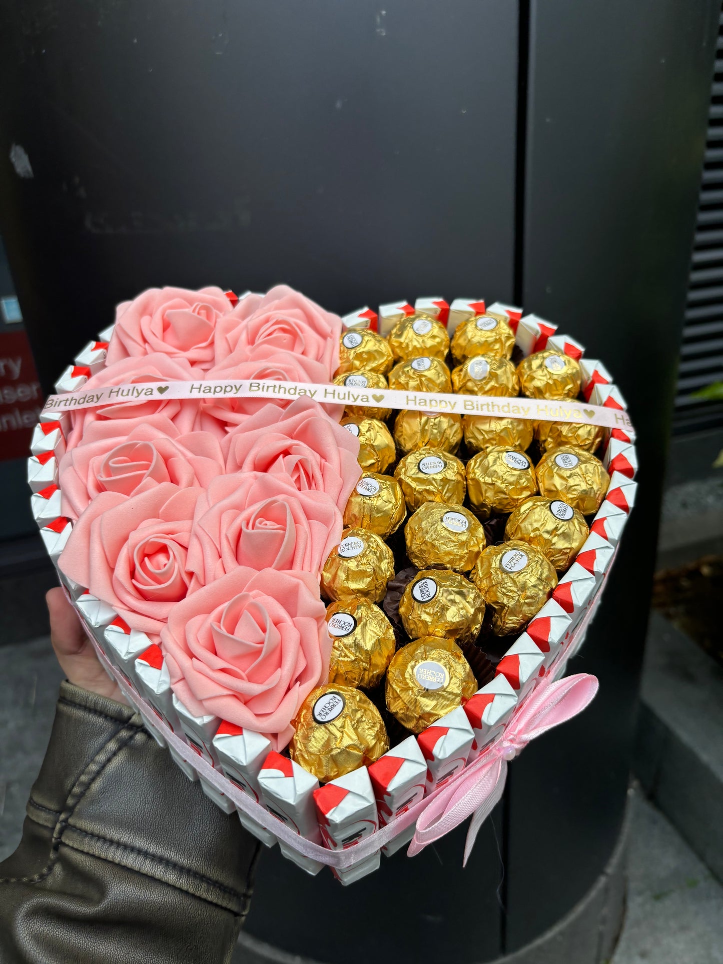 Kinder Ferrero Rocher & Rose Loveheart Hamper Gift