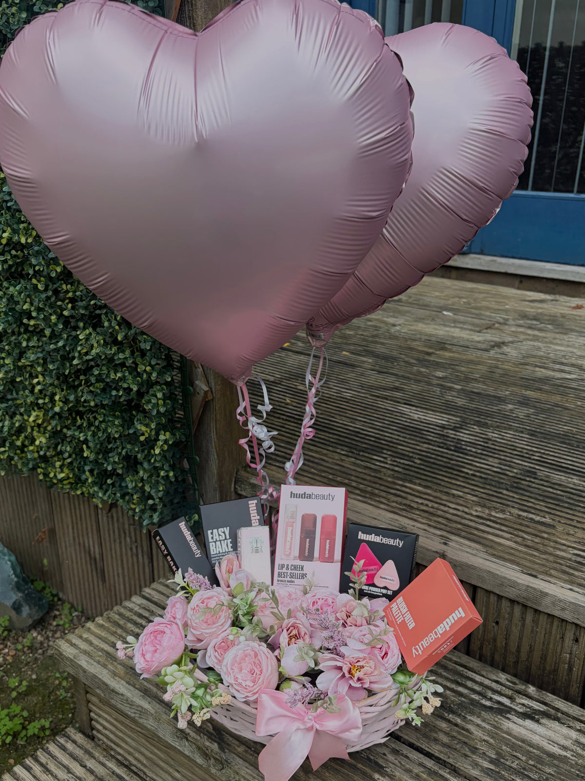 Pink Rose Makeup Basket