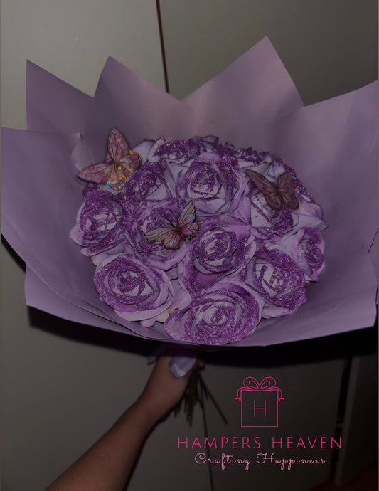 Forever Purple Glitter Rose Bouquet