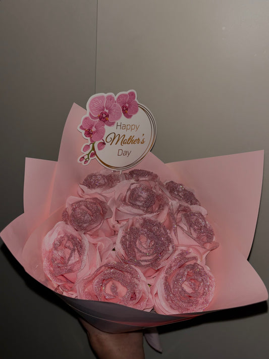 Forever Glitter Pink Rose Mothers Day Bouquet