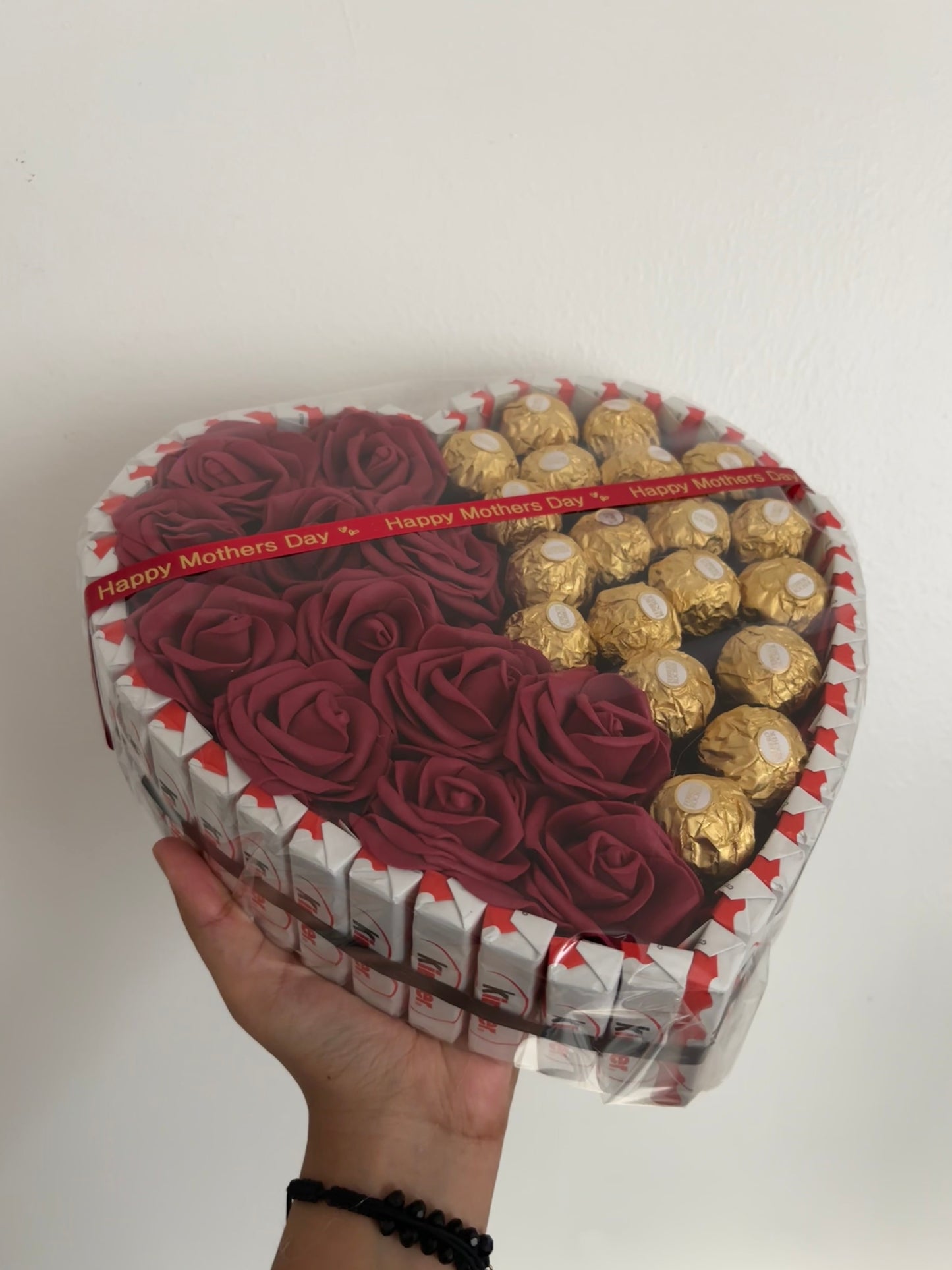 Kinder Heart with Roses & Ferrero Rocher