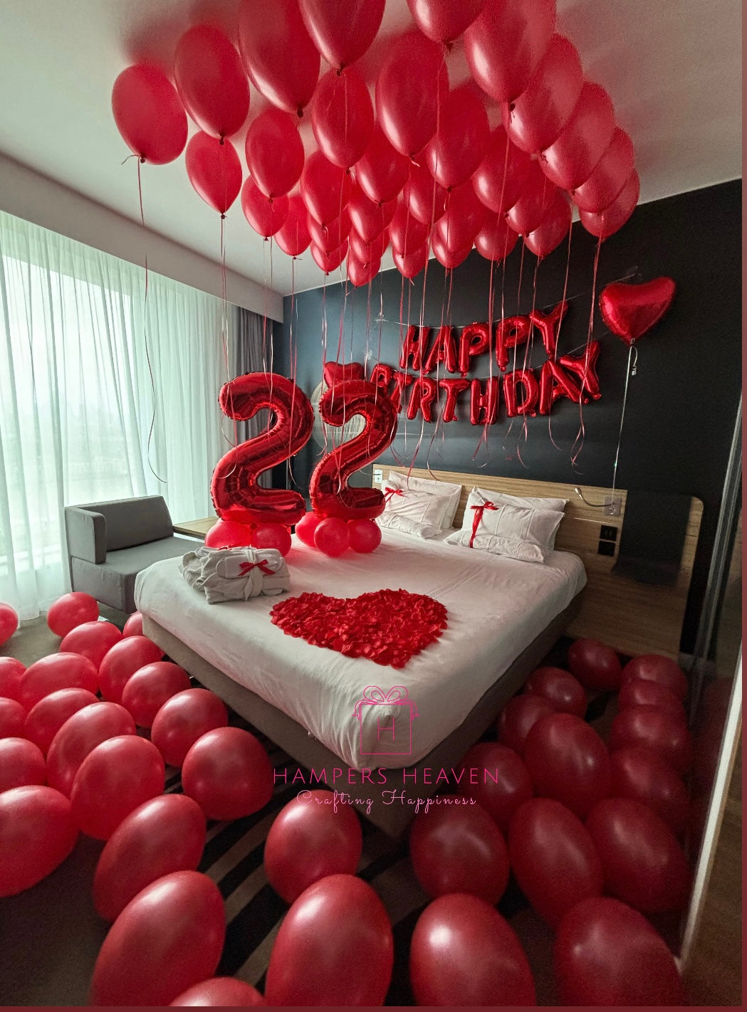 'Happy Birthday' Room decoration Red Theme