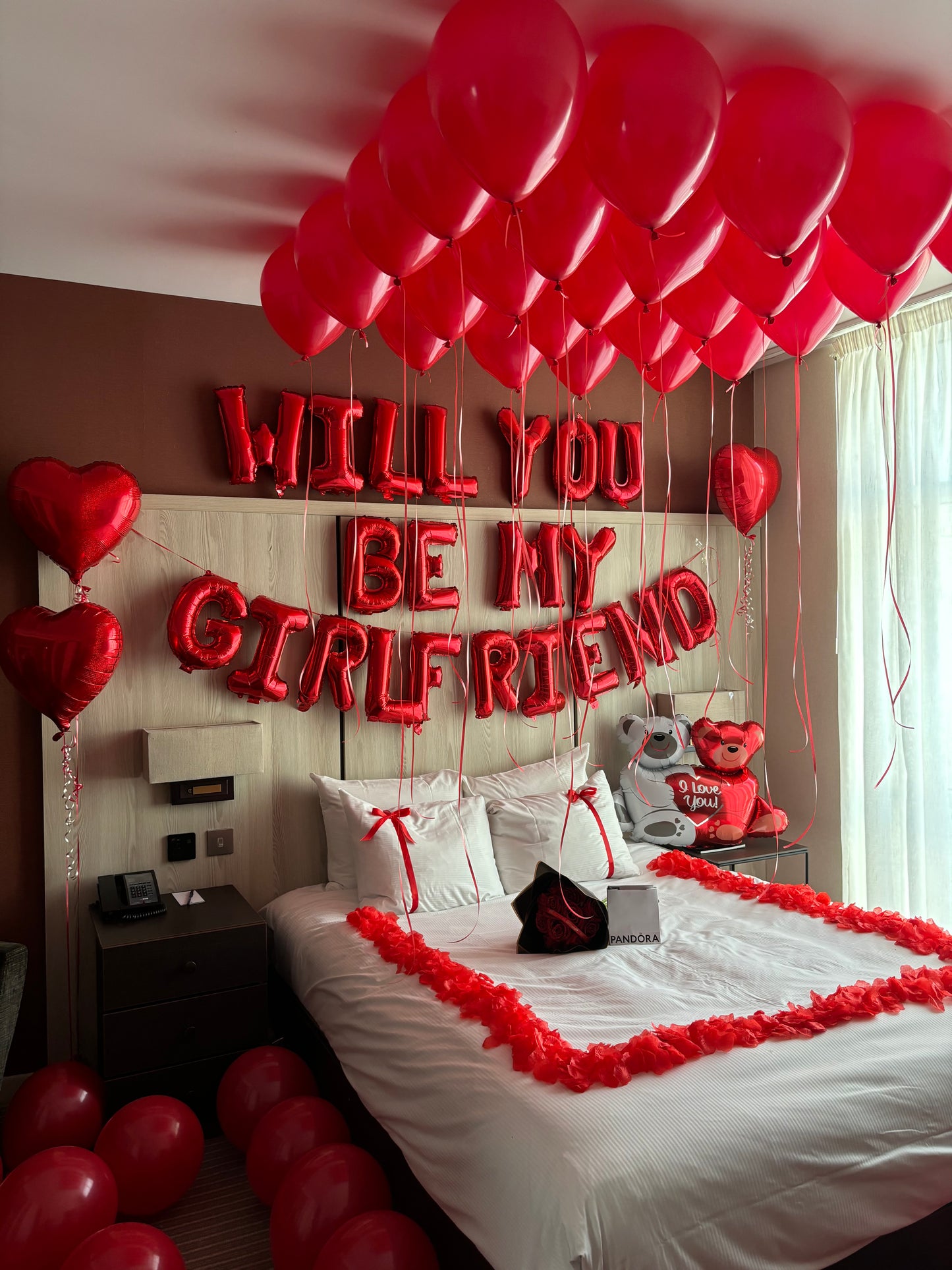 Will You Be My Girlfriend Room decoration Red Theme