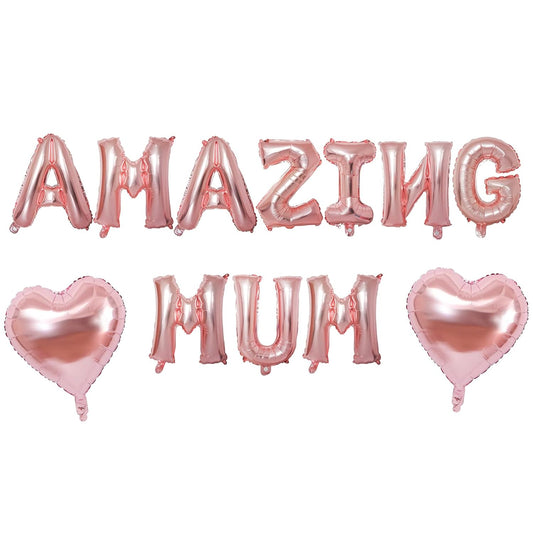 16 Inch Amazing Mum Rose Gold Foil Balloon Set
