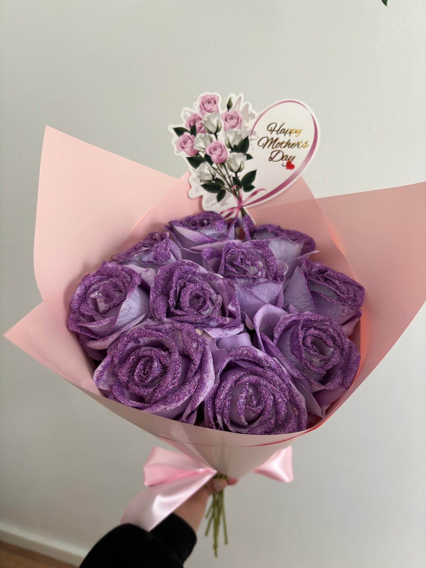 Mother’s Day Purple Forever Glitter Roses