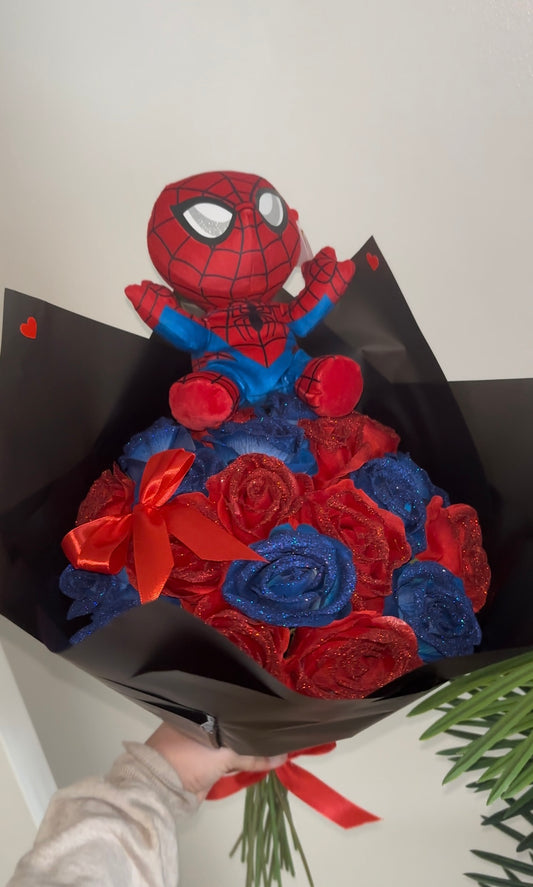 Forever Glitter Rose Spider-Man Bouquet