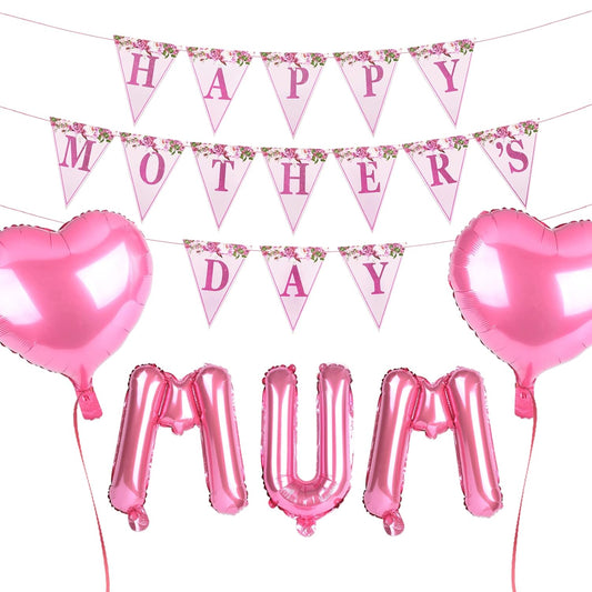 Happy Mother Day Pink Balloon and Banner Set